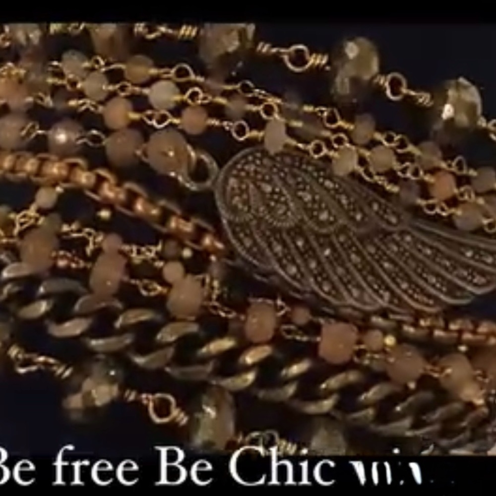 Chic Gold and Brown Wing Bracelet unique piece